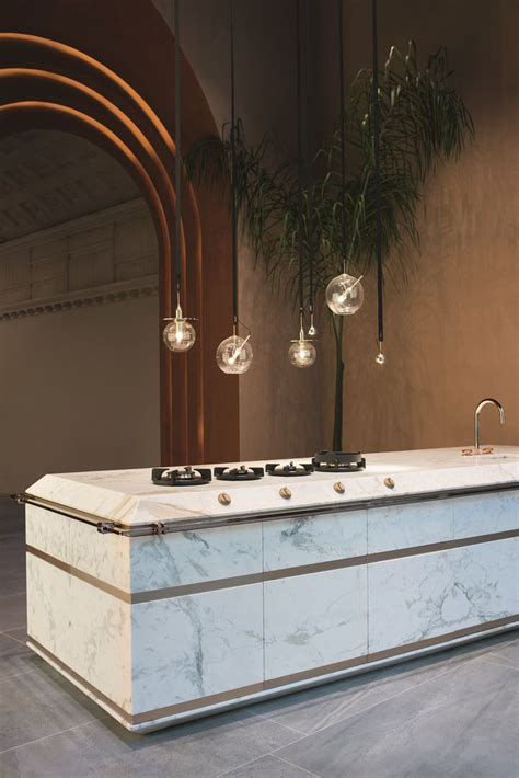 Marble + metal. The new Fendi kitchen 